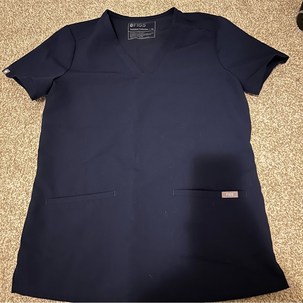 Figs Technical Collection Dark Blue Scrub Top